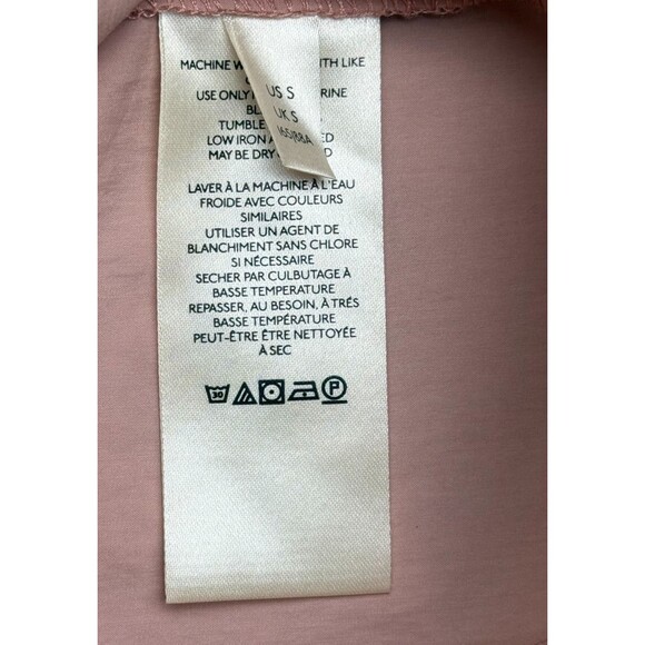 Free People Taria Mini Shirt Dress Small Boho Dusty Pink Pleated Cottagecore - Picture 5 of 5